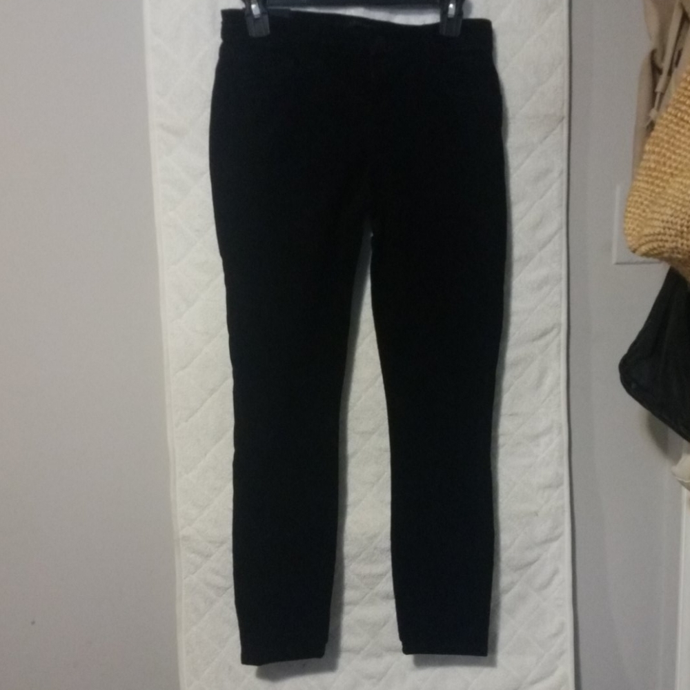 J brand, black corduroy mid rise crop skinny jeans
